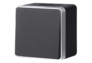 Выключатель Werkel WL15-01-03/ Выключатель одноклавишный проходной Gallant (черный с серебром)