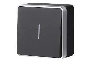 Выключатель Werkel WL15-01-04/ Выключатель одноклавишный с подсветкой Gallant (черный с серебром)