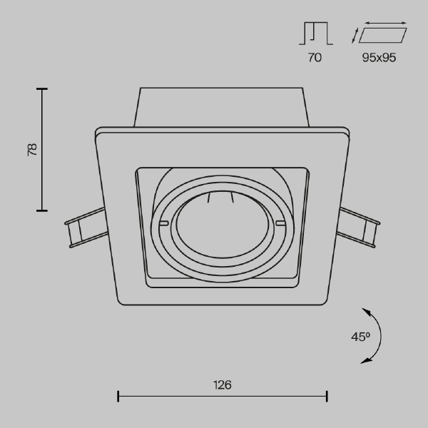 Карданный светильник Metal DL008-2-01-B