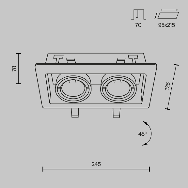 Карданный светильник Metal DL008-2-02-B