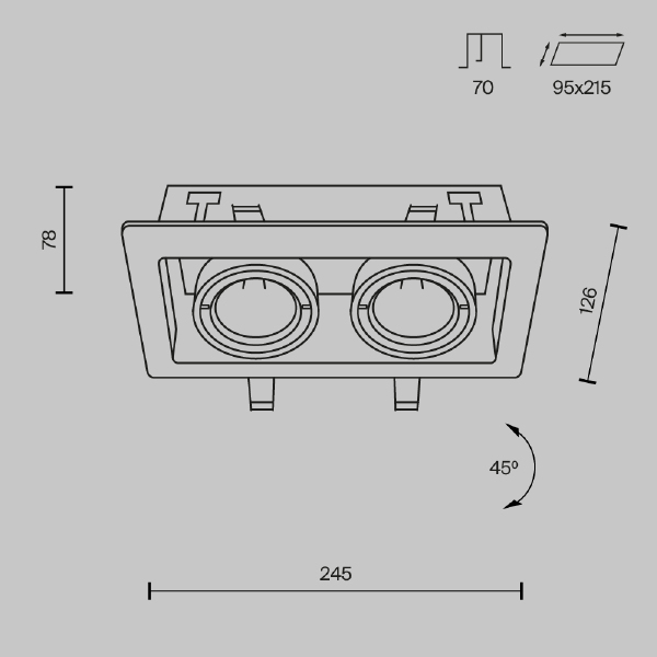 Карданный светильник Metal DL008-2-02-W