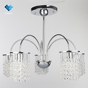 Потолочная люстра 1203 1203/5 хром/прозрачный хрусталь Strotskis