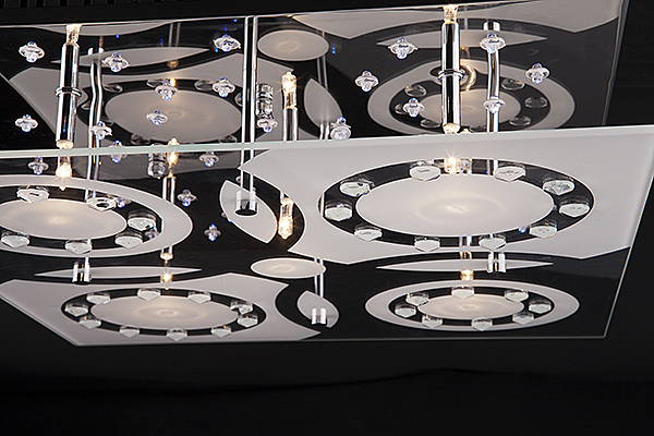 Потолочная люстра 5183 5183/5 хром/синий+красный+фиолетовый