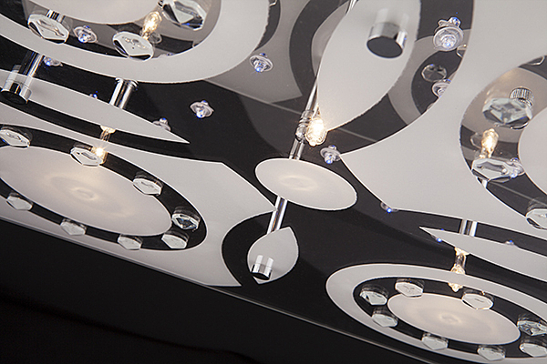 Потолочная люстра 5183 5183/5 хром/синий+красный+фиолетовый