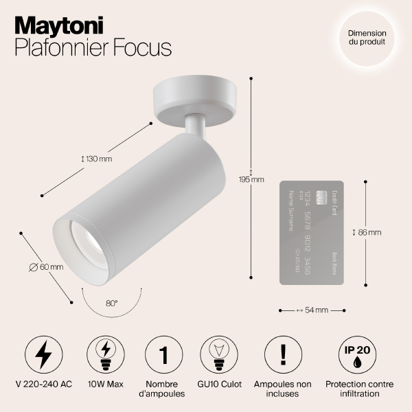 Светильник спот Focus C017CW-01W
