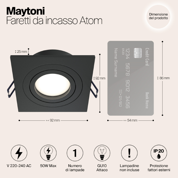 Встраиваемый светильник Atom DL024-2-01B