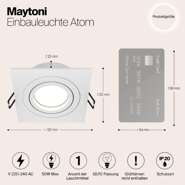 Встраиваемый светильник Atom DL024-2-01W