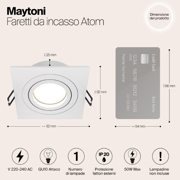 Встраиваемый светильник Atom DL024-2-01W