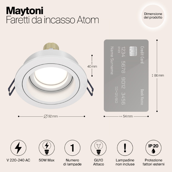 Встраиваемый светильник Akron DL025-2-01W