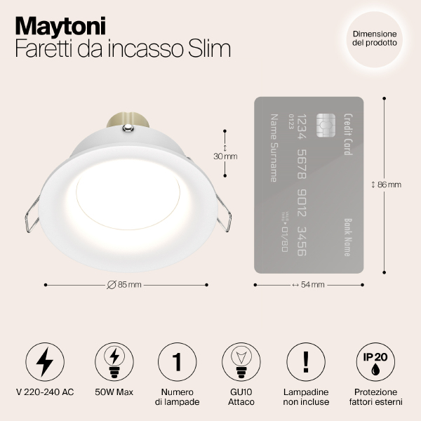 Встраиваемый светильник Slim DL027-2-01W