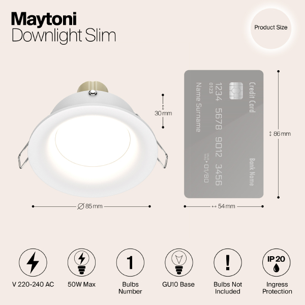 Встраиваемый светильник Slim DL027-2-01W