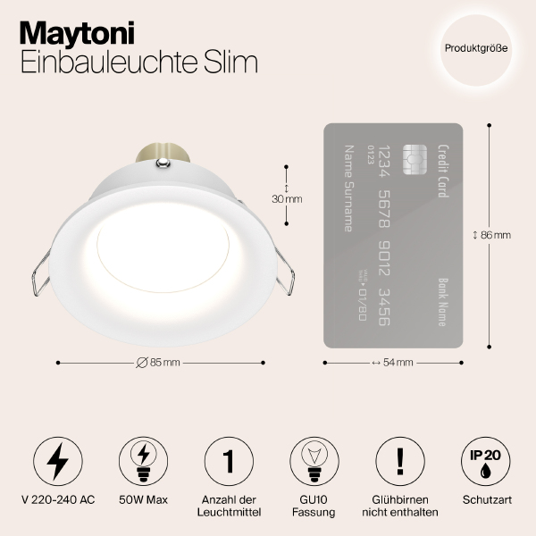 Встраиваемый светильник Slim DL027-2-01W