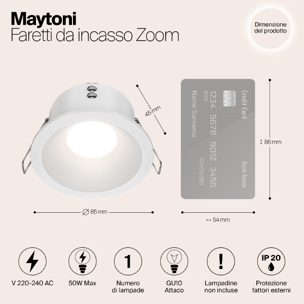 Встраиваемый светильник Zoom DL032-2-01W