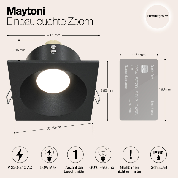 Встраиваемый светильник Zoom DL033-2-01B