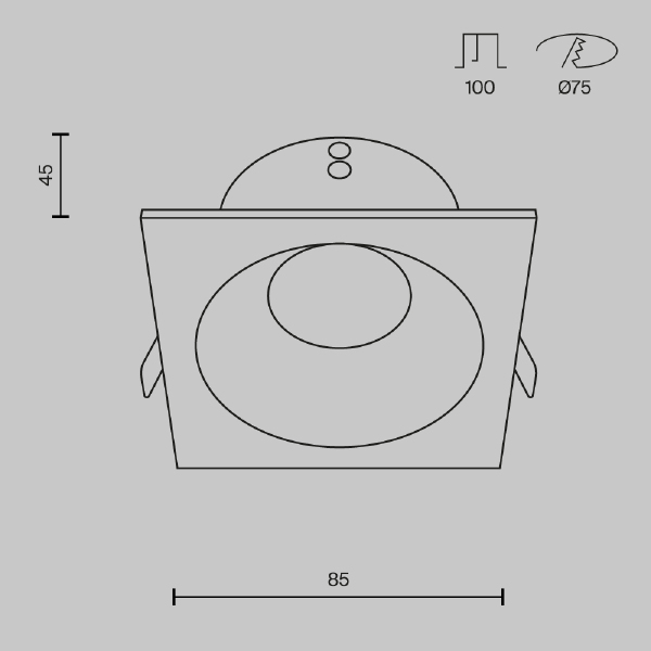 Встраиваемый светильник Zoom DL033-2-01B