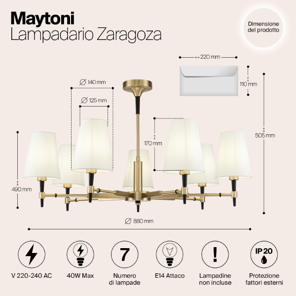 Люстра на штанге Zaragoza H001CL-07BS
