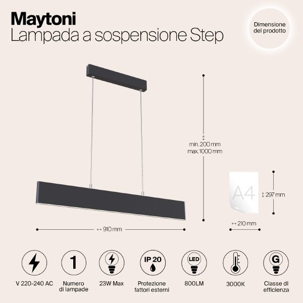Светильник подвесной Step P010PL-L23B