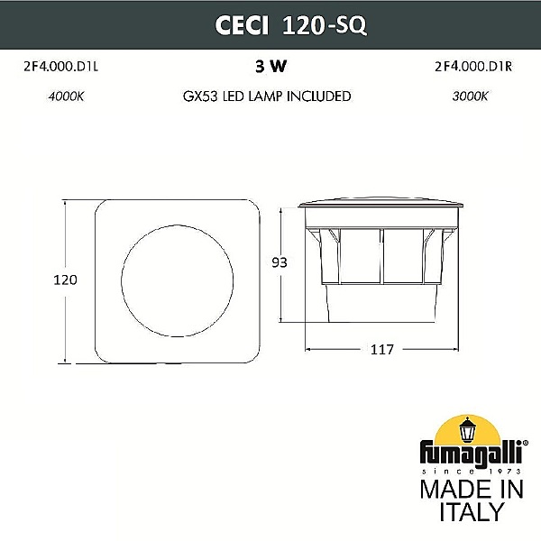 Уличный встраиваемый Ceci 2F4.000.000.AXG1L