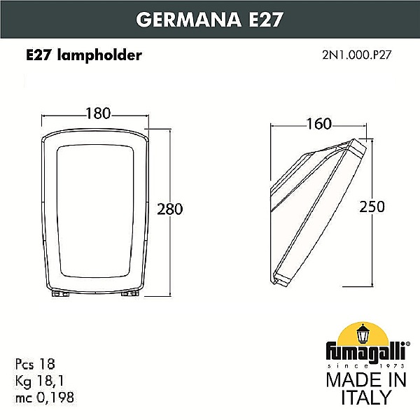 Уличный настенный светильник Germana 2N1.000.000.LYF1R