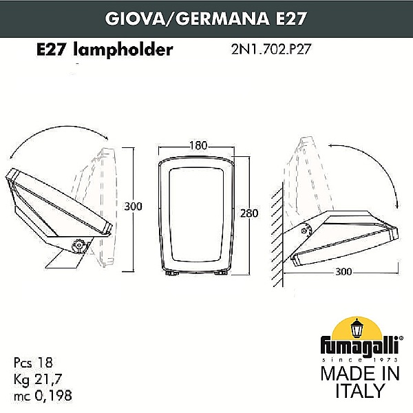 Уличный настенный светильник Germana 2N1.702.000.AYF1R