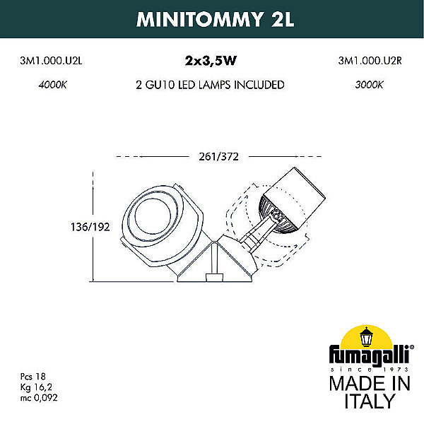 Прожектор уличный Minitommy 3M1.000.000.AXU2L