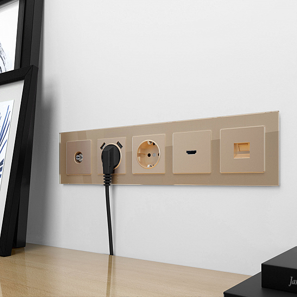 Накладки на механизм Накладка Шампань WL11-HDMI-CP/ Накладка для розетки HDMI (шампань)