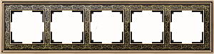 Рамка Palacio золото/черный WL77-Frame-05/ Рамка на 5 постов (золото/черный)