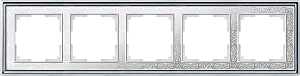 Рамка Palacio хром/белый WL77-Frame-05/ Рамка на 5 постов (хром/белый)