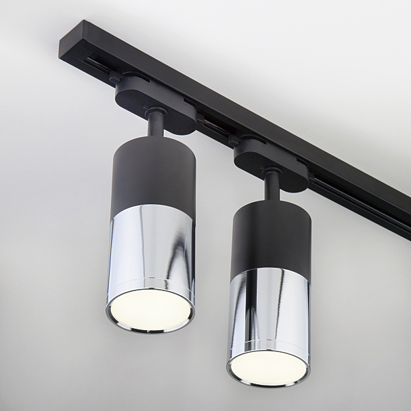 Трековый светильник Avantag Avantag Черный матовый/хром 6W 4200K (LTB27) однофазный