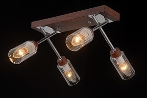 Потолочная люстра Helsinki HELSINKI WOOD 81043-4C WOOD,CHROME