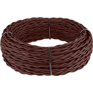 Ретро кабель Итальянский орех Ретро кабель витой 2х2,5 (итальянский орех) под заказ