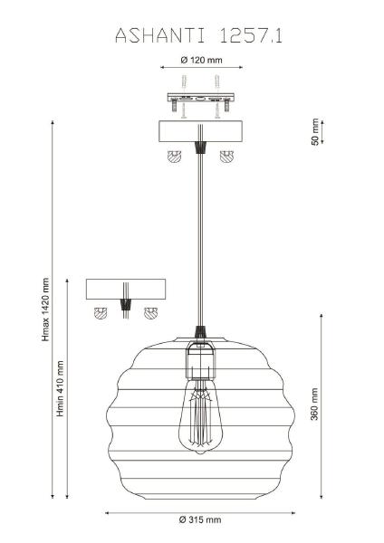 Светильник подвесной Ashanti ASHANTI 1257.1