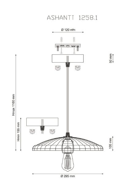 Светильник подвесной Ashanti ASHANTI 1258.1