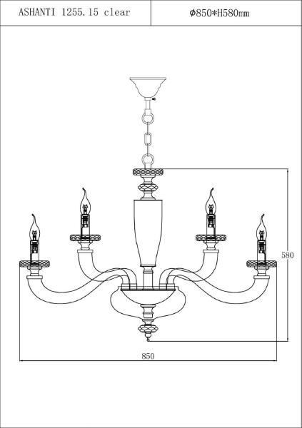 Подвесная люстра Ashanti Ashanti 1255.15 clear