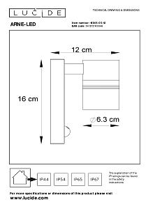 Уличный настенный светильник Arne-Led 14866/05/12