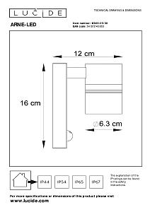 Уличный настенный светильник Arne-Led 14866/05/30
