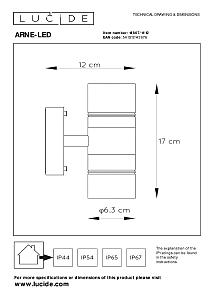 Уличный настенный светильник Arne-Led 14867/11/12