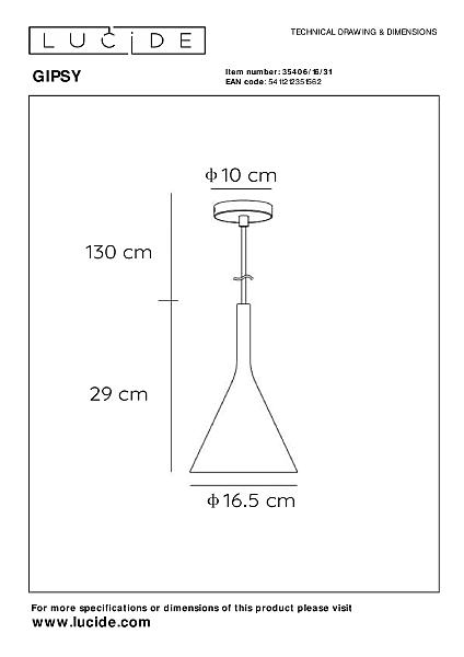 Светильник подвесной Gipsy 35406/16/31