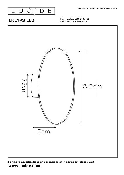 Настенное бра Eklyps Led 46201/06/31