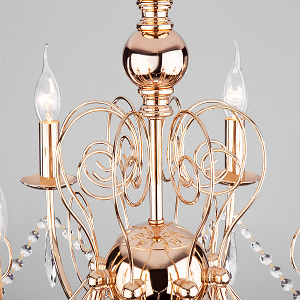 Подвесная люстра Wispa 10094/8 золото/прозрачный хрусталь Strotskis