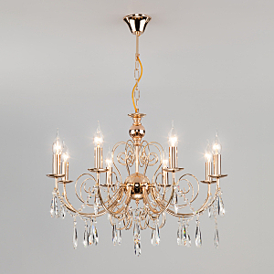 Подвесная люстра Wispa 10094/8 золото/прозрачный хрусталь Strotskis