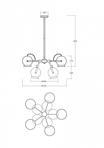 Люстра на штанге Giuseppe VL2084L05