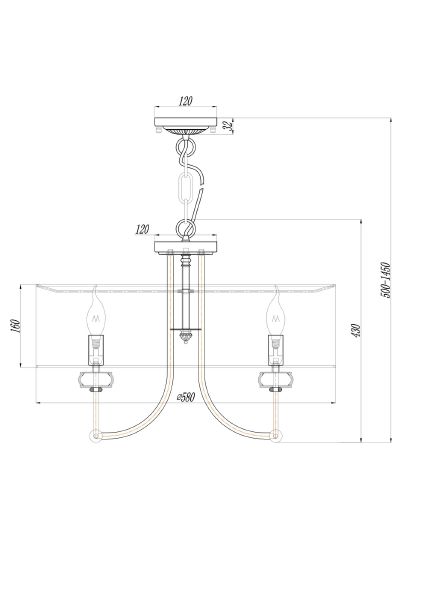 Подвесная люстра Roma ARM006PL-06G