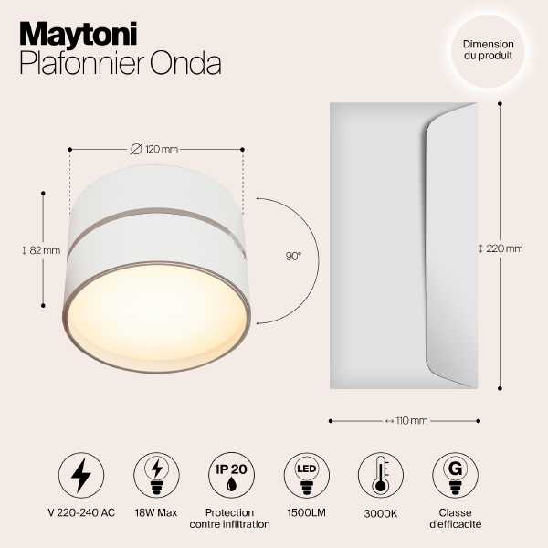 Светильник потолочный Onda C024CL-L18W