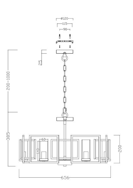 Подвесная люстра Bowi H009PL-06G