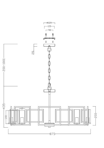 Подвесная люстра Bowi H009PL-08G