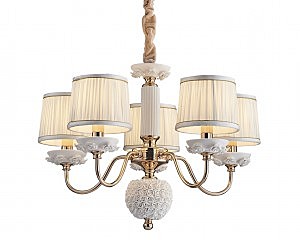 Подвесная люстра Эрин 1030/5H-GD-WT