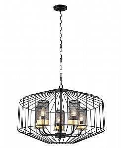 Подвесная люстра Дезери 4021/5P-BK-GD