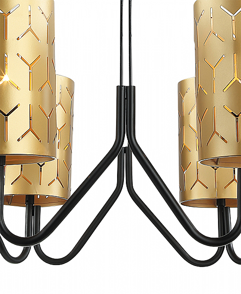 Подвесная люстра Нерей 4001/6P-BK-GD