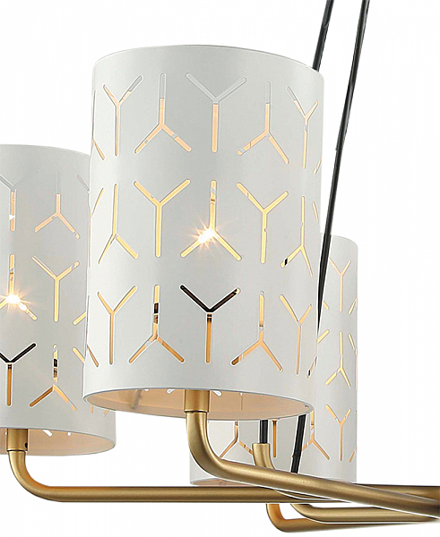 Подвесная люстра Аврил 4004/6P-GD-WT